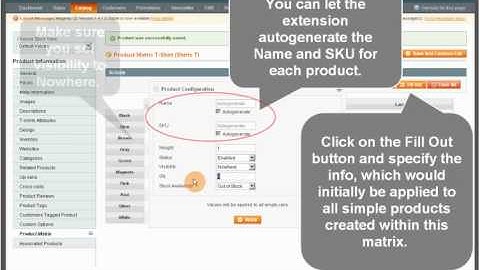 Product Matrix extension for Magento