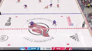 NHL 23 Xbox One NYR vs NJD puk přeskočil brankáře