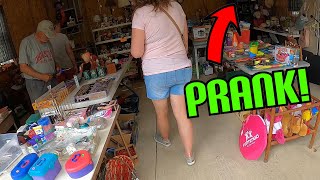 Pants Dropping Prank at this Garage Sale!