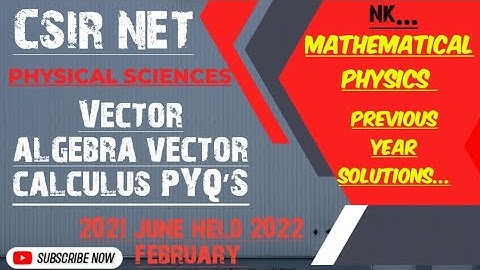 Vector algebra Vector Calculus pyq | Csir Net Physical Science | Ques 2 |