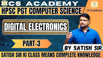 HPSC PGT COMPUTER SCIENCE - DIGITAL ELECTRONICS PART 3