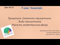 7 клас Геометрія Урок № 21  Трикутник і його елементи. Види трикутників. Рівність фігур.