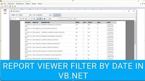 Filter Report Viewer By Date Using VB.Net