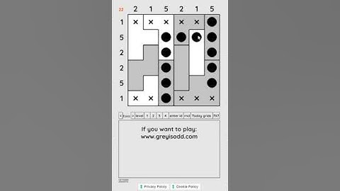 Grey is Odd - Today grids. Solution level 1 6X6 dated 04-03-2024
