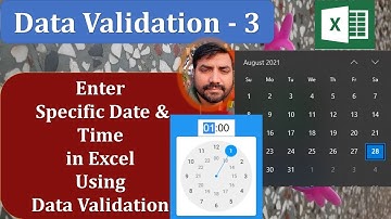 Specific Date & Time Entry in Excel...Using Data Validation
