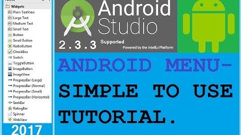 Android studio tutorial - Android menu example. Very simple from inbuilt option menu. MENU IS HEART