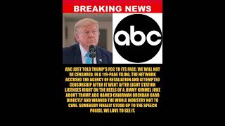 BREAKING: ABC Fires Back at Trump's FCC, Accuses Agency of "Attempted Censorship"ABC ......