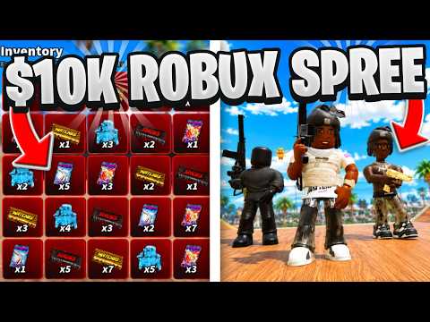 I SPENT $10,000 ROBUX TO GET THE RAREST SKINS IN ROBLOX HOOD RIVALS