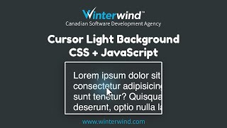 Cursor Light Background with CSS and JavaScript