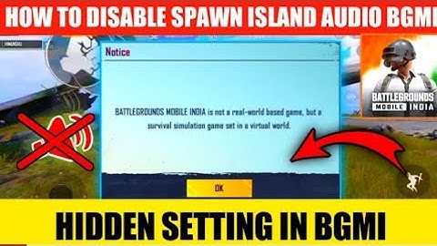 Battlegrounds Mobile India Spawn Island Audio Disable Option | How To Off Bgmi spawn Island Sound