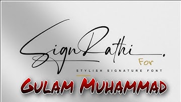 Signature Design for | " Gulam Muhammad " | by Dr.Ali Hassan | Stylish Signature Font