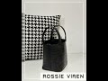 Women's Matt Genuine Crocodile Skin Leather Mini Handle Bag Black