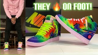 (НОСИМАЯ альтернатива) Обзор Air Jordan 1 J Balvin и пешком