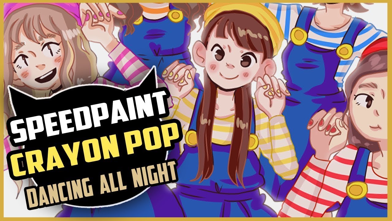 KPOP ART! Crayon Pop (크레용팝) - 'Dancing All Night' [ speed up drawing ]
