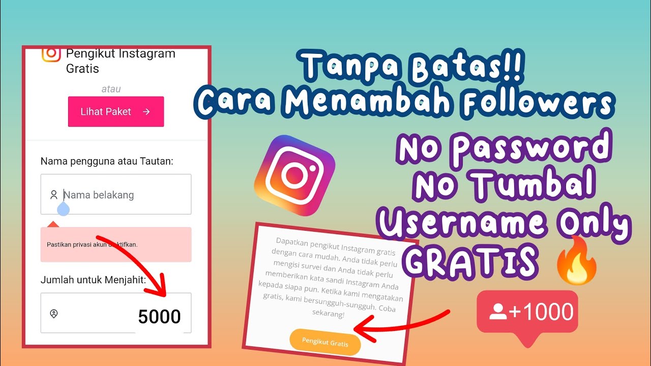 Free new cara menambah followers instagram gratis tanpa pasword