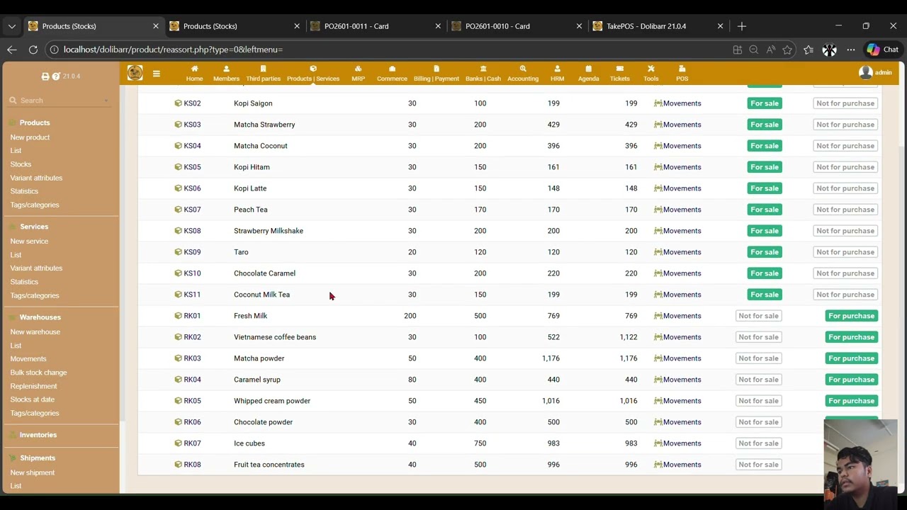 Video Presentaion Dolibar ERP System Demo for Kopi Saigon