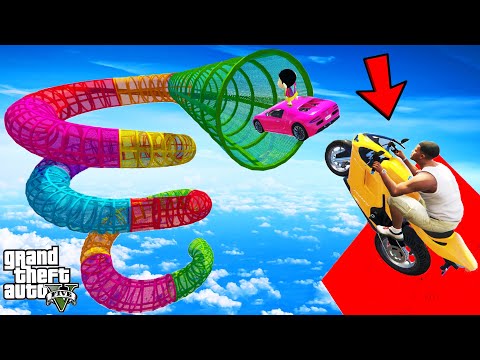 FRANKLIN TRIED IMPOSSIBLE ULTRA MEGA RAMP PARKOUR CHALLENGE GTA 5 | SHINCHAN and CHOP