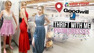 THRIFT WITH ME PROM DRESSES | TryOn & Vlog!!