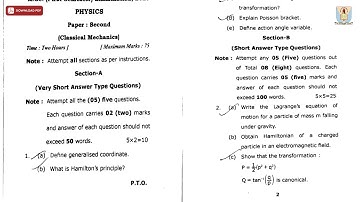 MSC 1ST SEM PHYSICS P CLASSICAL MECHANICS 2025 | CCSU