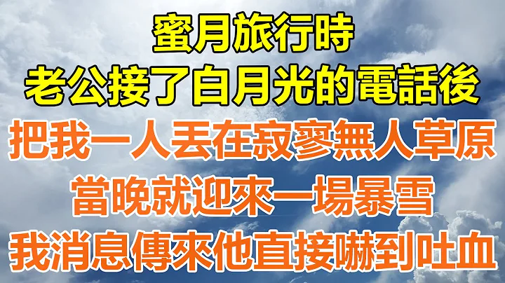 （完結爽文）蜜月旅行時，老公接了白月光的電話後，把我一人丟在寂寥無人的草原，當晚就迎來一場暴雪，我消息傳來他直接嚇到吐血！#情感生活#老年人#幸福生活#出軌#家產#白月光#老人 - 天天要聞