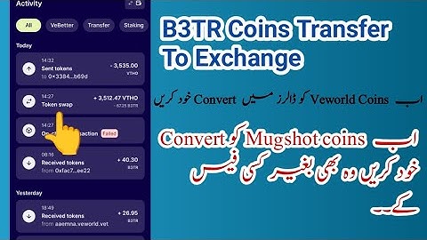 Veworld B3tr Transfer To Exchange Complete Guide | Mugshot B3tr Convert New Method | Education Video