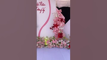 Cổng và backdrop tone hồng thật ngọt ngào. Lh tư vấn: 0389.341.509 #wedding #decoration