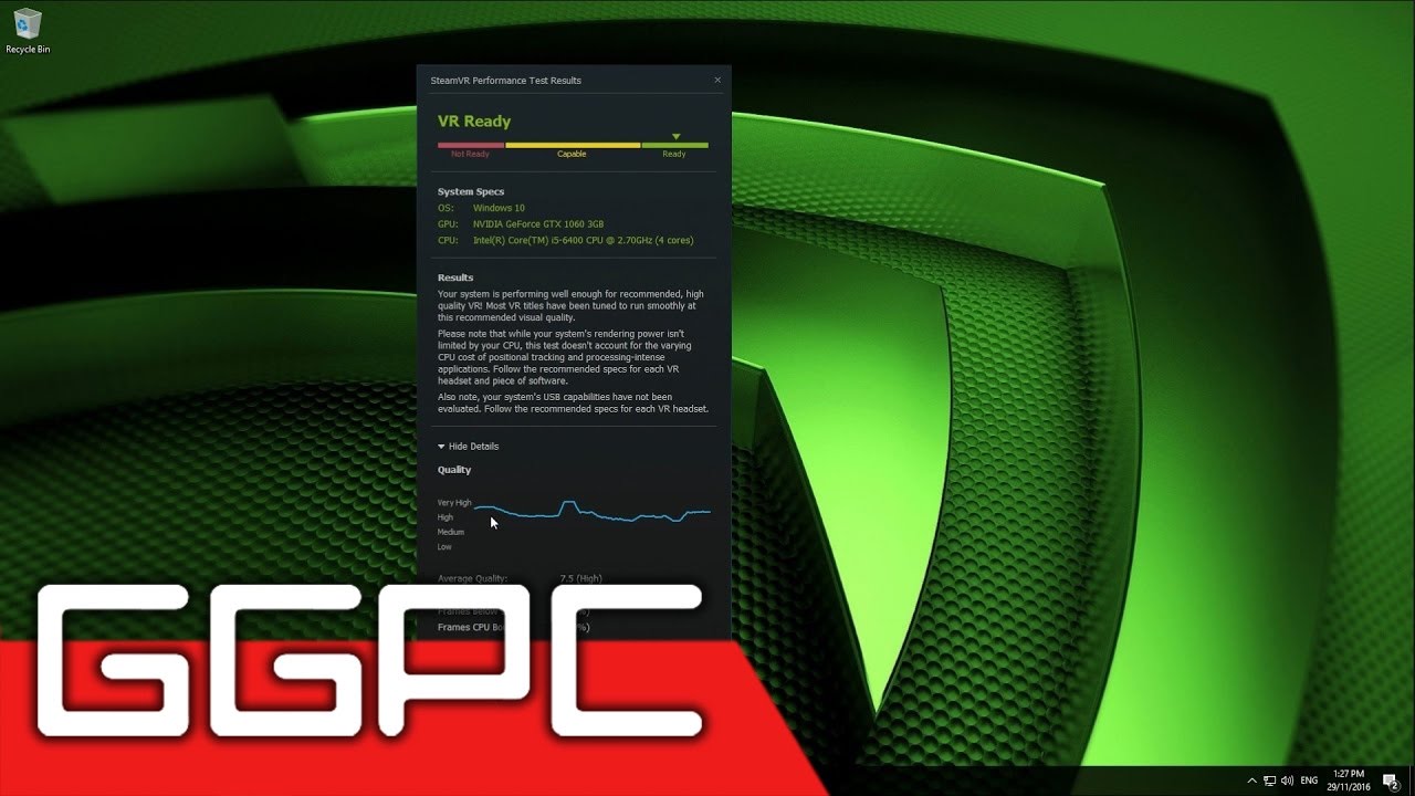 GTX 1060 + i5-6400 Steam VR Test - YouTube