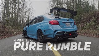 PURE STI SUBARU RUMBLE FOR 4 MINUTES | ARK EXHAUST CAT-BACK | JDM VARIS WIDEBODY SUBARU WRX STI ASMR
