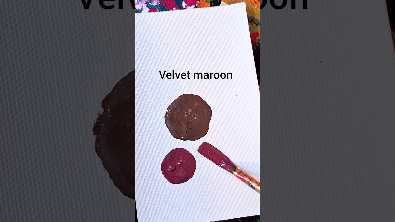 How to get Velvet maroon colour by acrylics | acrylic colour mixing for Velvet Maroon 