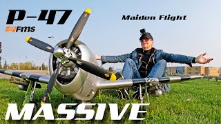 WOW! This FMS P-47 RC Plane is Gorgeous! Maiden Flight