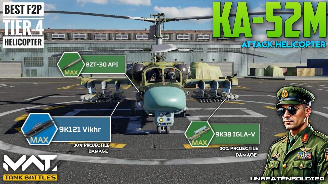 MWT : KA-52M is the best Tier-4 Attack Helicopter for F2P players || 9K121 Vikhr Missile || MWT