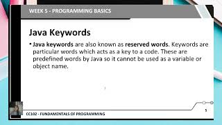Java Programming Basics | For Educational Purposes
