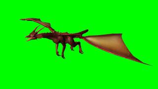 Dragon in fly - green screen effects 10 - free use