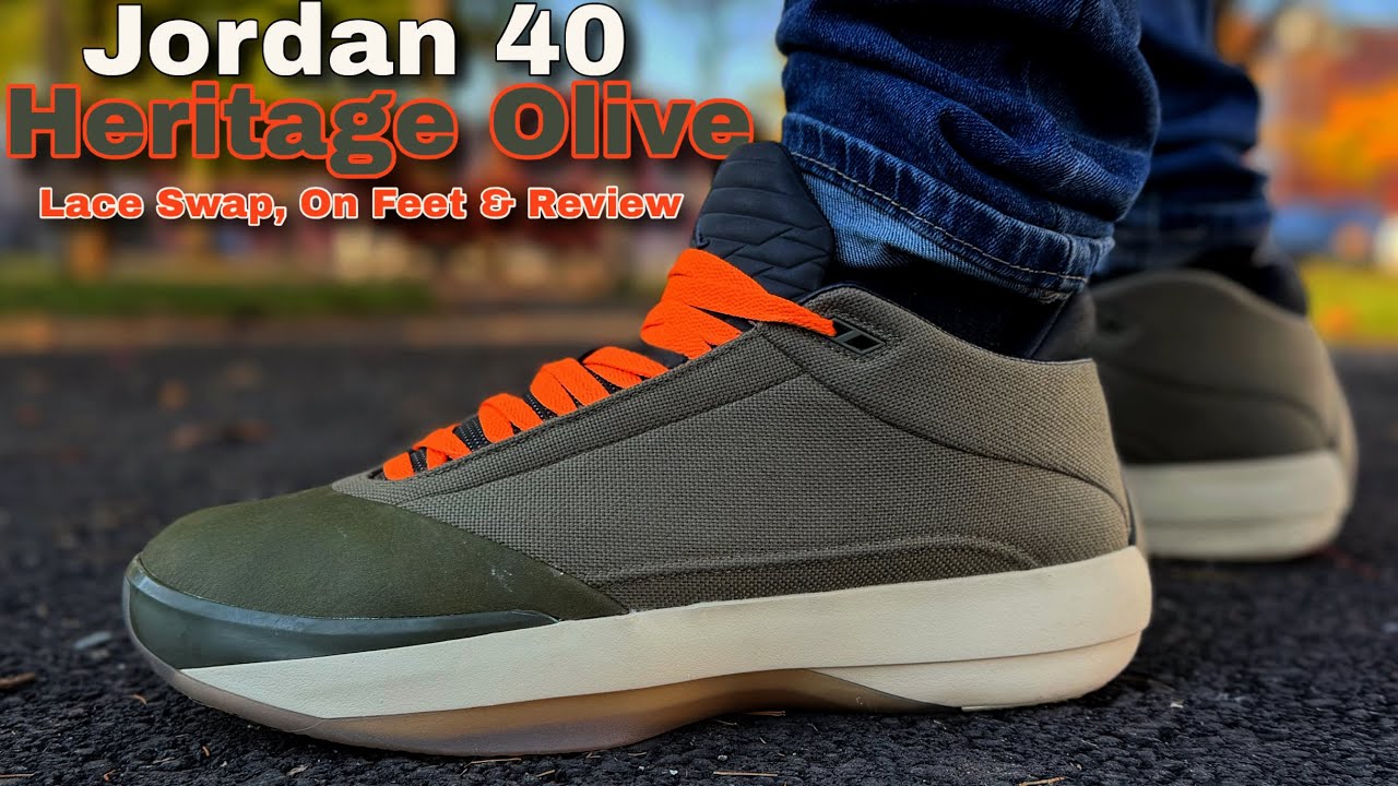 Jordan 40 Heritage Olive - Lace Swap, On Feet & Review - YouTube