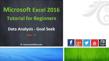 67    Data Analysis & Using Goal Seek   Microsoft Excel 2016 Beginner Course