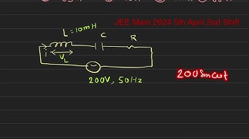 A series LCR circuit is subjected to an ac signal of 200V,50Hz.if the voltage across inductor (L=10m
