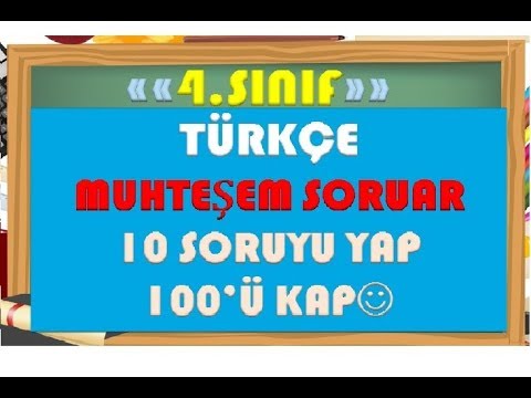 4.Sınıf Türkçe Muhteşem Sorular-Yardımcı Öğretmen