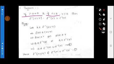 U 1.3 - Inverse image of union of the sets | Sequence  and Series