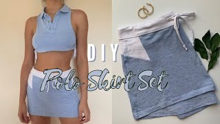 DIY Sporty Set/ Thriftflip W/ Mens Polo Shirt