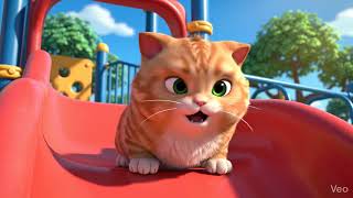 Simple & Direct Who Knew Cats Loved Playgrounds Sliding Cat!