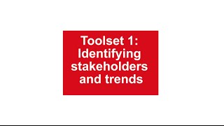 Future Classroom Toolkit: Toolset 1 - Identifying Stakeholders and Trends