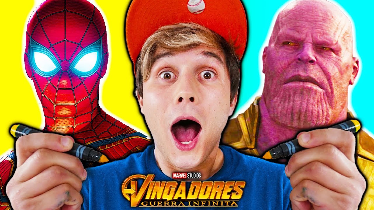 DESENHANDO VINGADORES ULTIMATO - THANOS E HOMEM DE FERRO - APRENDA A ...