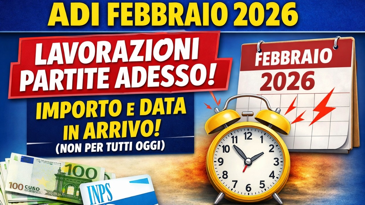 💶 ADI Febbraio 2026: lavorazioni partite adesso! Importo e data in arrivo (non per tutti oggi)