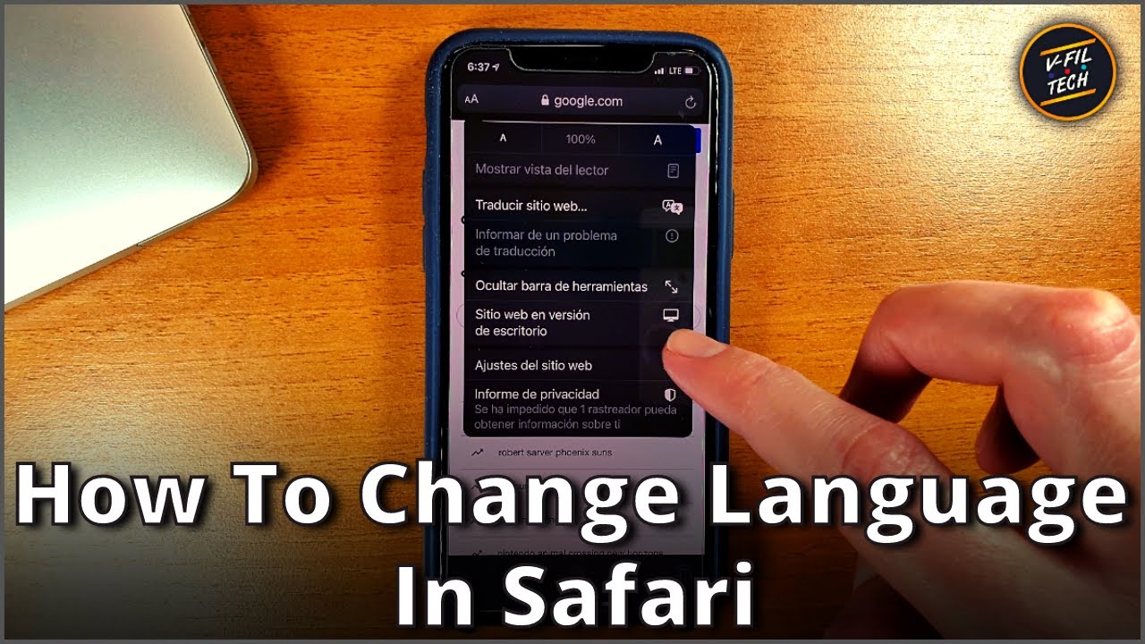 change language on safari iphone