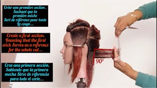DIY / COSMETOLOGY HAIRCUT/ 90 Degree Angle / EASY TECHNIQUE