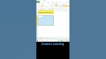 How To Apply Border With Shortcut Key In Ms Excel 🔥😱 #youtube #shorts #excel #creativelearning