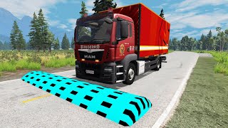 Flatbed Trailer Cars Transportation with Slide Color - Cars vs Deep Water - BeamNG.Drive #1