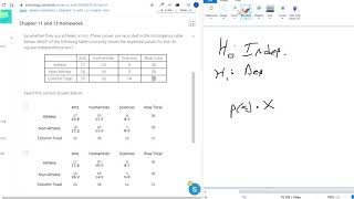 Compute the value of the test statistic using the expected frequencies for a chi square independence