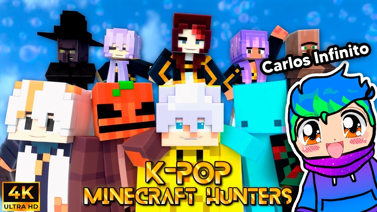 K-POP MINECRAFT HUNTERS 🎬 Película Animada de Minecraft  / Carlos Infinito REACCIONA a EloYT