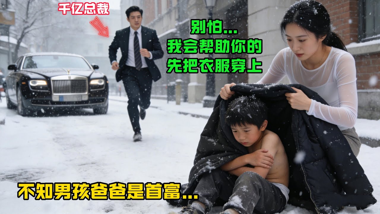 “別怕，我會幫助你的！先把衣服穿上…”年輕女子把外套給迷路凍僵的男孩，不知他的爸爸是公司總裁！#感人故事 #感人壹幕 #故事分享